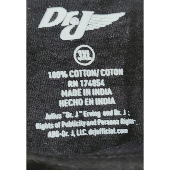 Men T-Shirt Black 3XL Dr J ( Julius Erving } Big and Tall - Picture 4 of 6